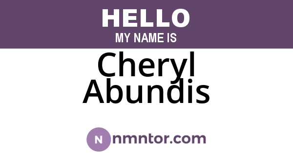 Cheryl Abundis