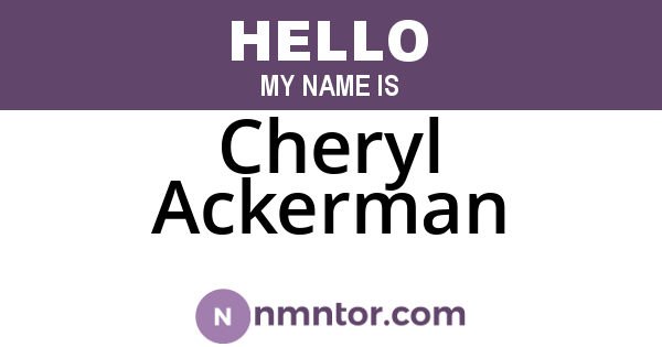 Cheryl Ackerman