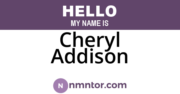 Cheryl Addison