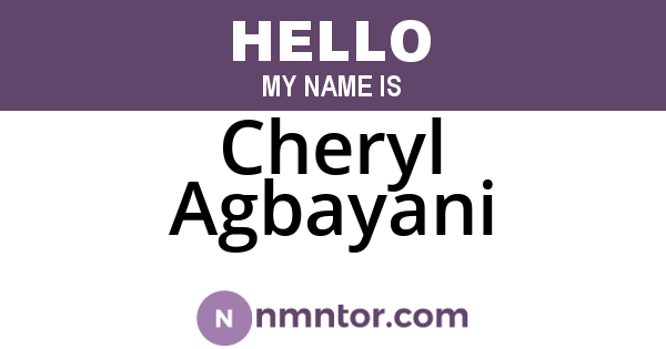Cheryl Agbayani