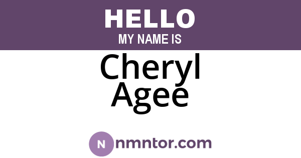 Cheryl Agee