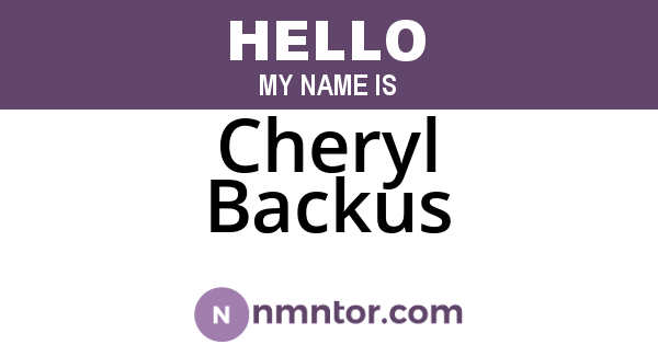Cheryl Backus
