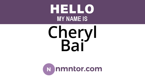 Cheryl Bai