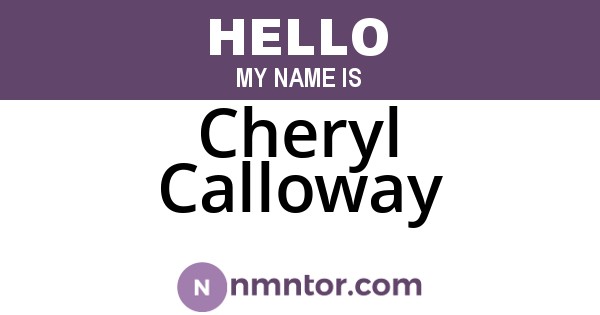 Cheryl Calloway