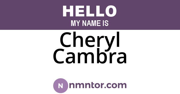 Cheryl Cambra