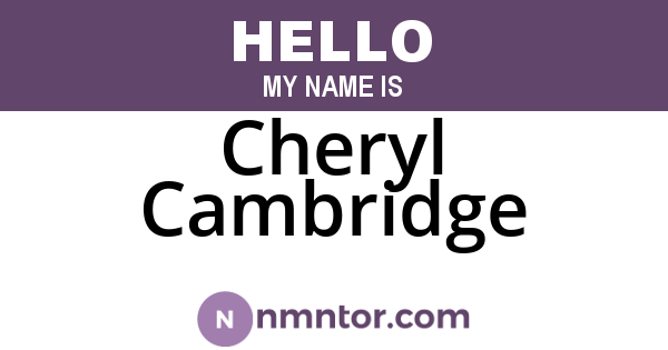 Cheryl Cambridge