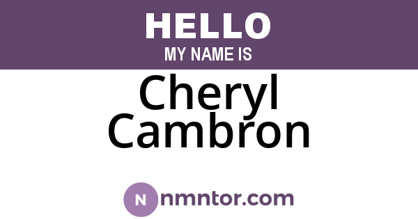 Cheryl Cambron