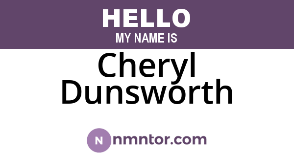Cheryl Dunsworth