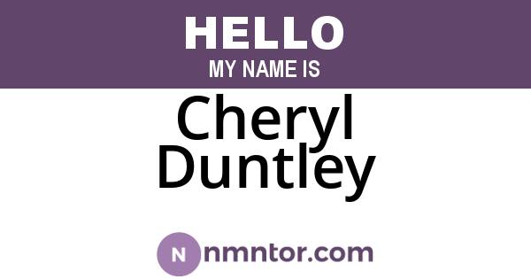 Cheryl Duntley