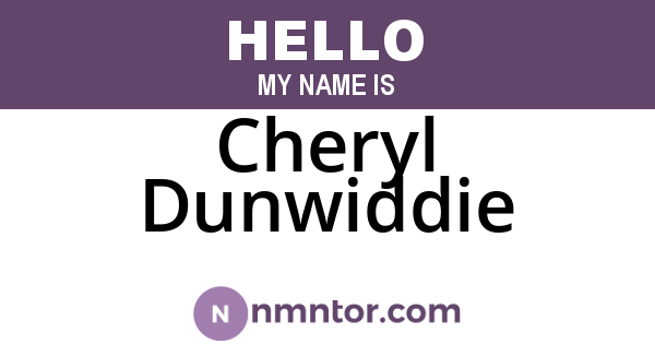 Cheryl Dunwiddie