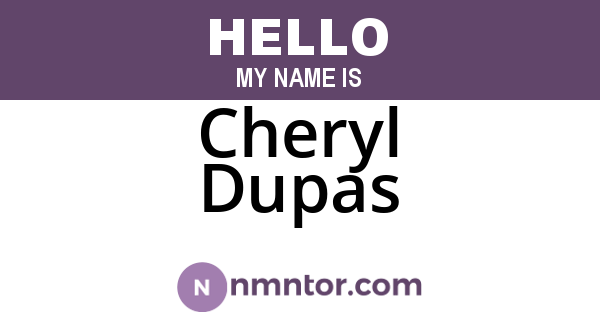 Cheryl Dupas