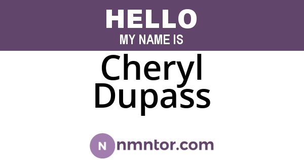 Cheryl Dupass