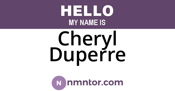 Cheryl Duperre