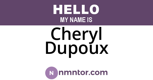 Cheryl Dupoux