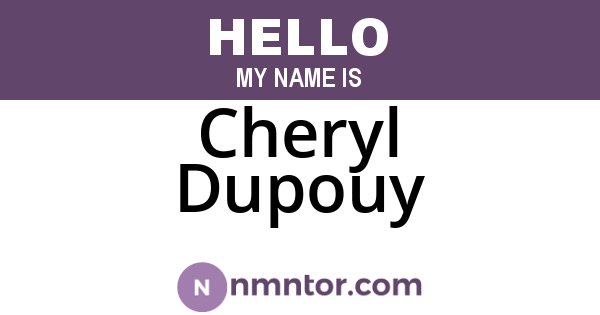 Cheryl Dupouy