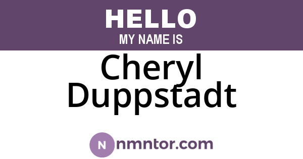 Cheryl Duppstadt