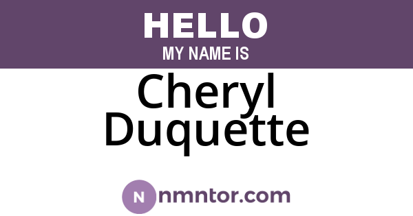 Cheryl Duquette