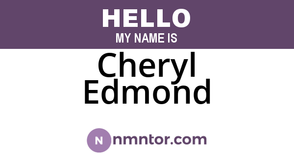 Cheryl Edmond