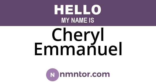 Cheryl Emmanuel