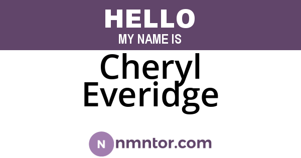 Cheryl Everidge