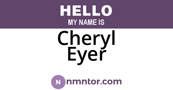 Cheryl Eyer