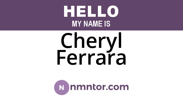 Cheryl Ferrara