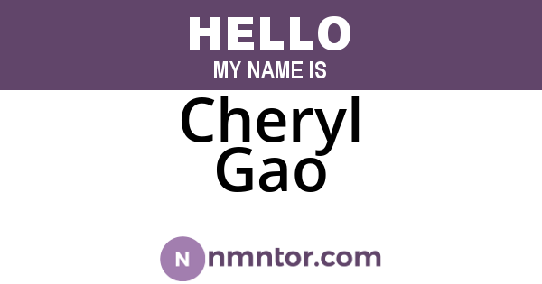 Cheryl Gao