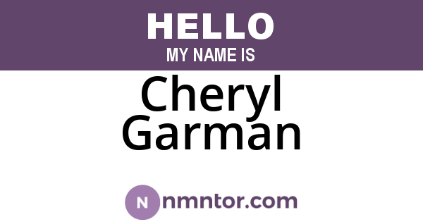 Cheryl Garman