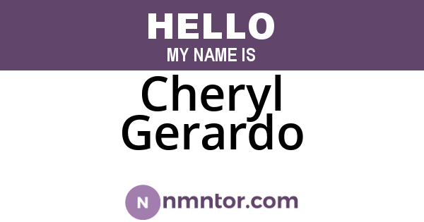 Cheryl Gerardo
