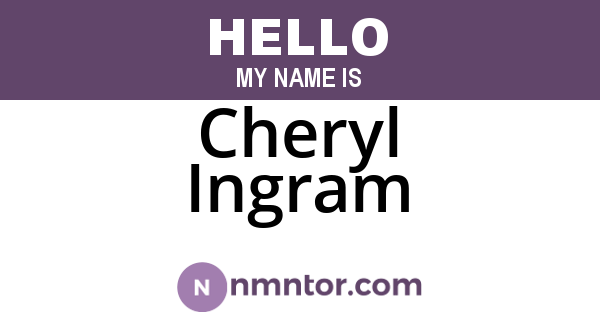 Cheryl Ingram