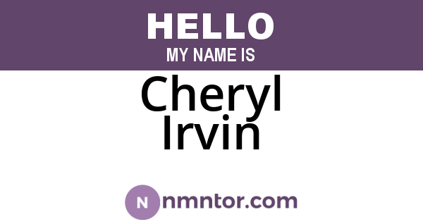 Cheryl Irvin