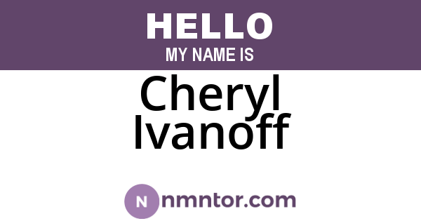 Cheryl Ivanoff