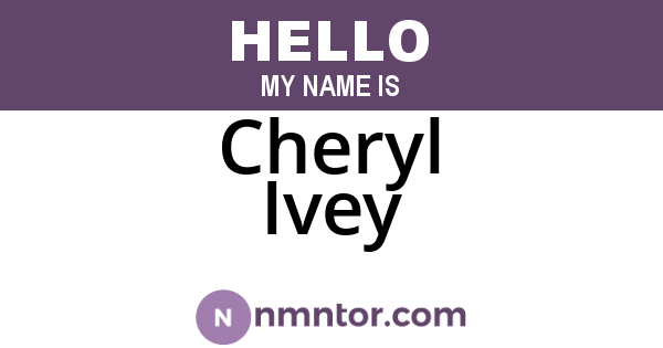 Cheryl Ivey