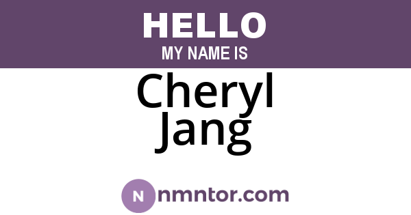 Cheryl Jang
