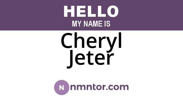 Cheryl Jeter