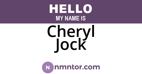 Cheryl Jock