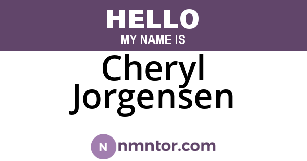 Cheryl Jorgensen