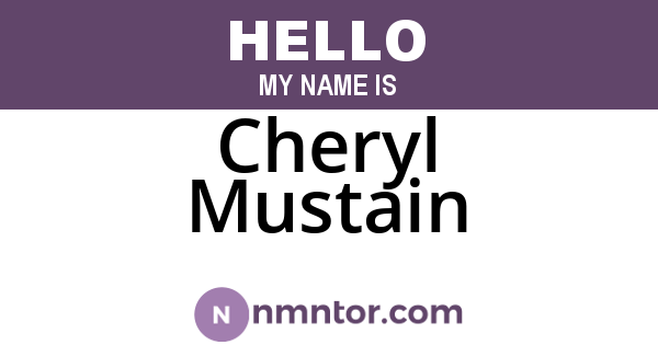 Cheryl Mustain