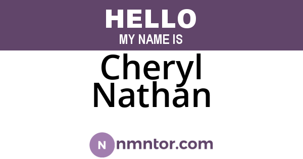 Cheryl Nathan