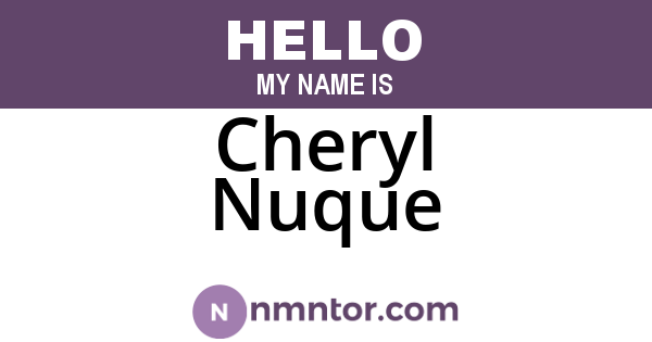 Cheryl Nuque