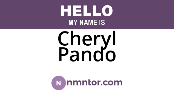 Cheryl Pando