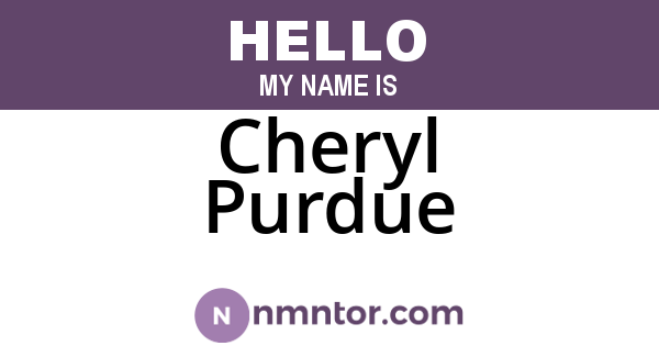 Cheryl Purdue