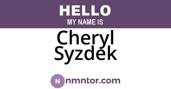 Cheryl Syzdek