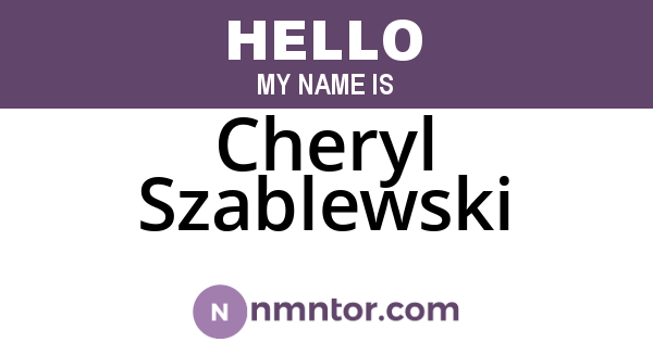 Cheryl Szablewski