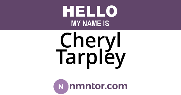 Cheryl Tarpley