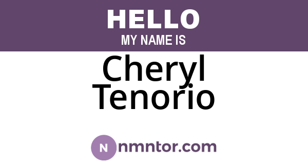 Cheryl Tenorio
