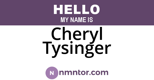Cheryl Tysinger