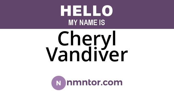 Cheryl Vandiver