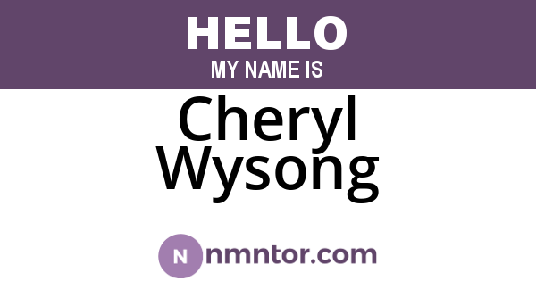 Cheryl Wysong