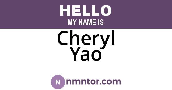 Cheryl Yao